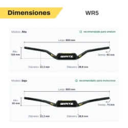 Manubrio WR5 Bajo (�28,6mm Fatbar) Plata